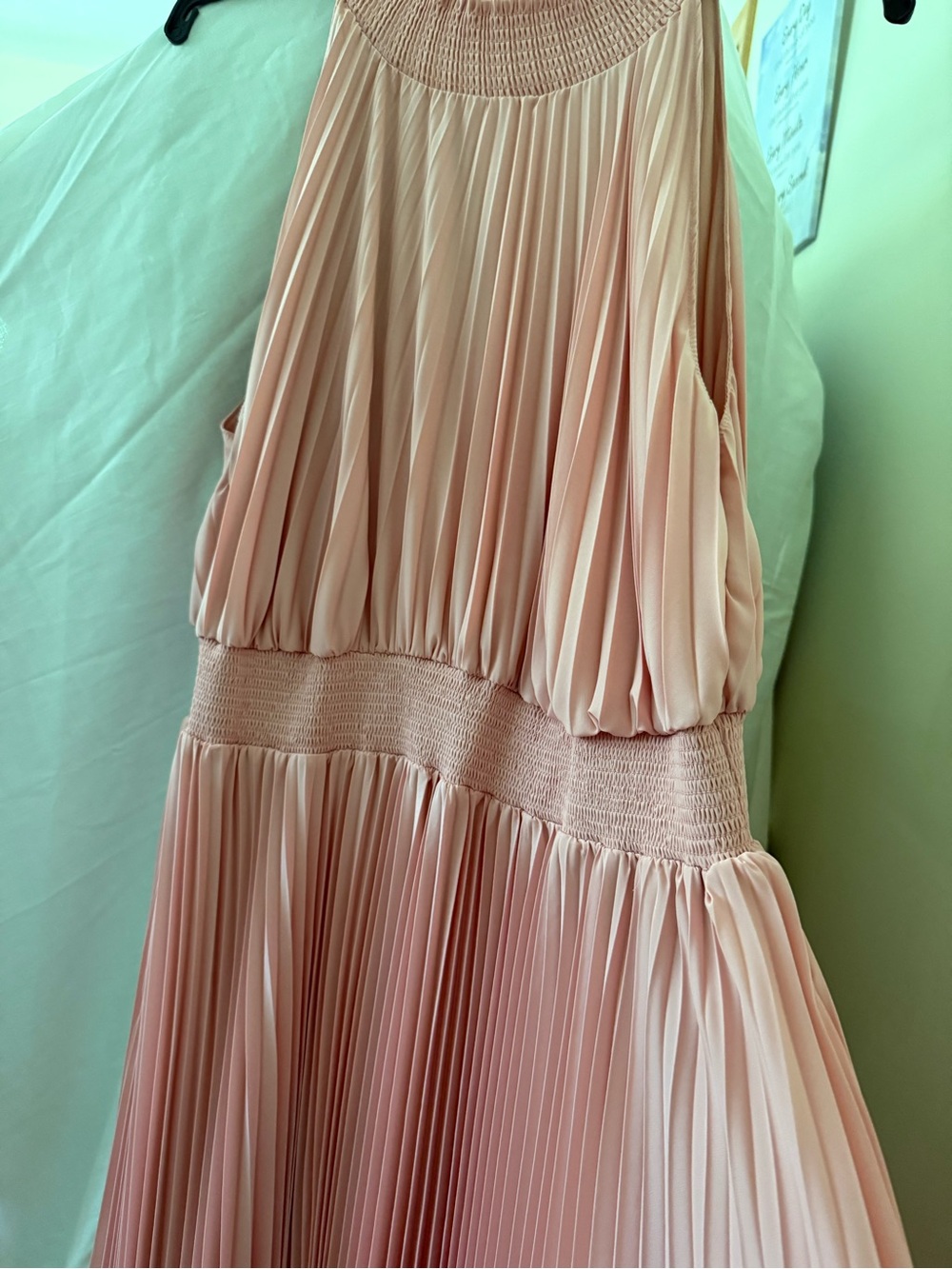 MARINA Blush Pleated Maxi Dress - Picture 2 of 3